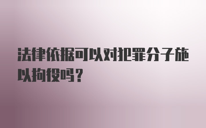 法律依据可以对犯罪分子施以拘役吗?