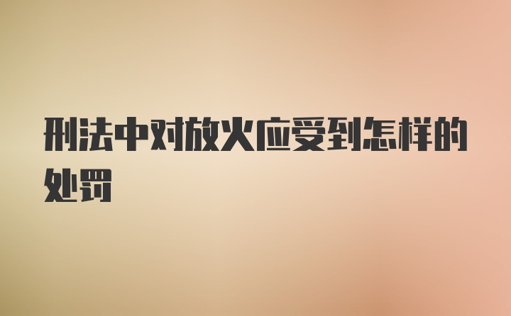 刑法中对放火应受到怎样的处罚