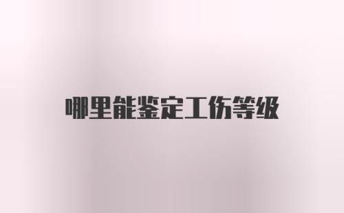 哪里能鉴定工伤等级