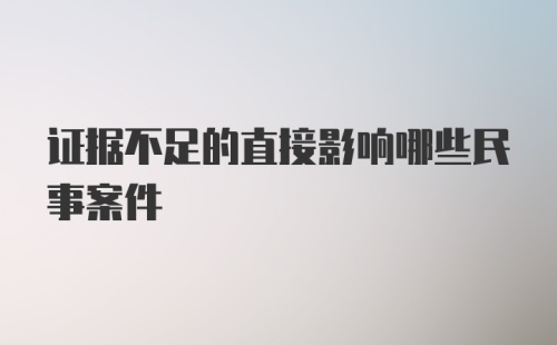 证据不足的直接影响哪些民事案件