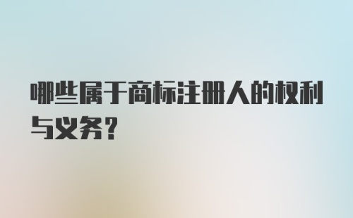 哪些属于商标注册人的权利与义务？