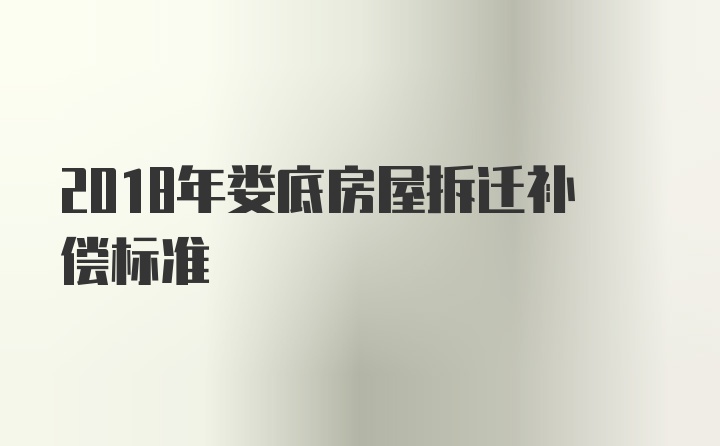 2018年娄底房屋拆迁补偿标准