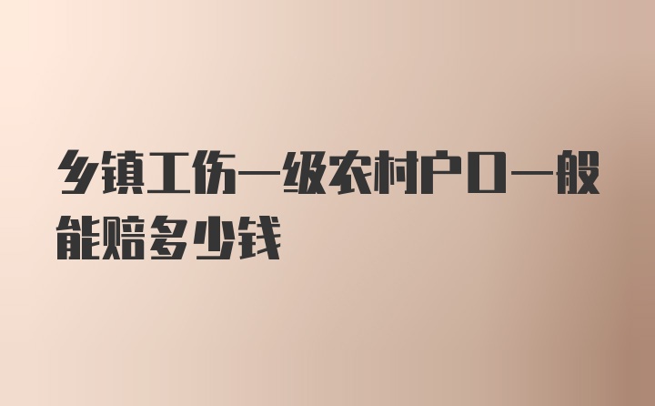 乡镇工伤一级农村户口一般能赔多少钱