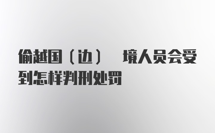 偷越国(边) 境人员会受到怎样判刑处罚