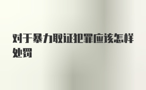 对于暴力取证犯罪应该怎样处罚