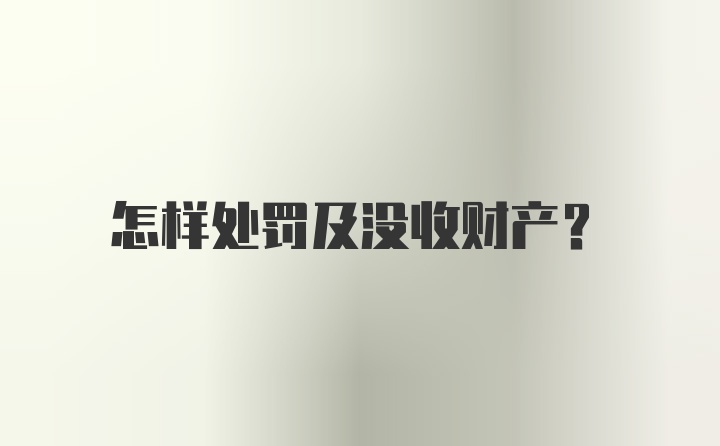 怎样处罚及没收财产？