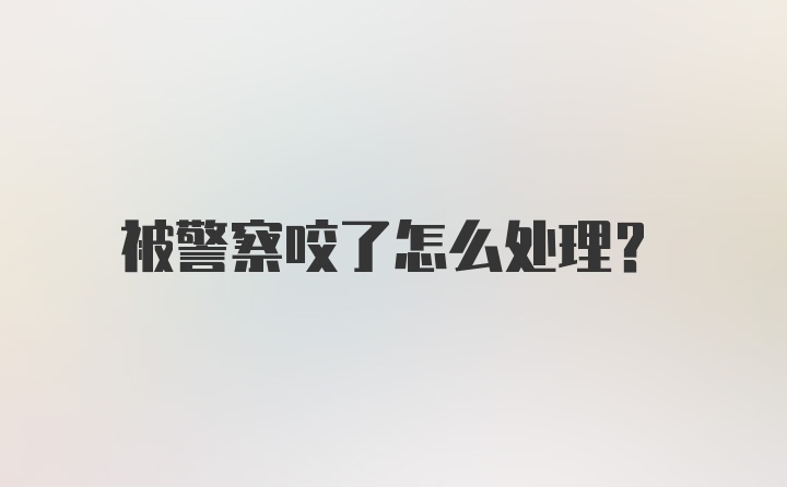 被警察咬了怎么处理？