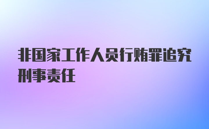 非国家工作人员行贿罪追究刑事责任