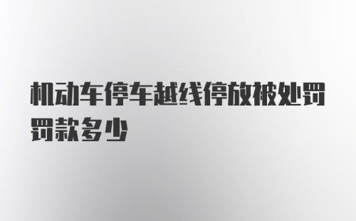 机动车停车越线停放被处罚罚款多少