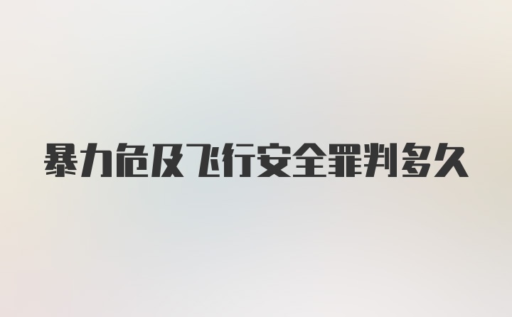 暴力危及飞行安全罪判多久