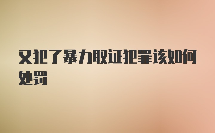 又犯了暴力取证犯罪该如何处罚