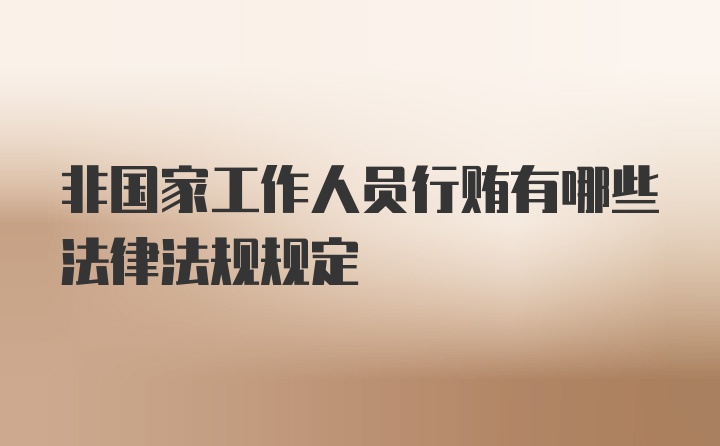 非国家工作人员行贿有哪些法律法规规定