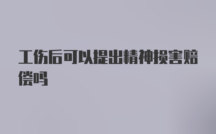 工伤后可以提出精神损害赔偿吗