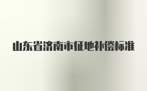 山东省济南市征地补偿标准