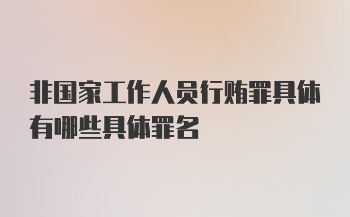 非国家工作人员行贿罪具体有哪些具体罪名