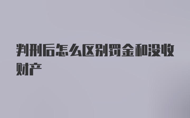 判刑后怎么区别罚金和没收财产