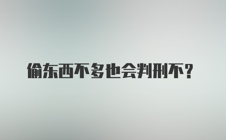 偷东西不多也会判刑不？