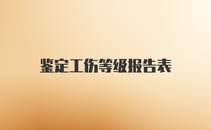 鉴定工伤等级报告表