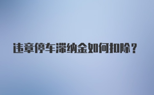 违章停车滞纳金如何扣除？