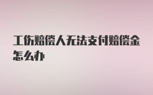 工伤赔偿人无法支付赔偿金怎么办