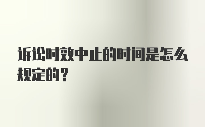 诉讼时效中止的时间是怎么规定的？