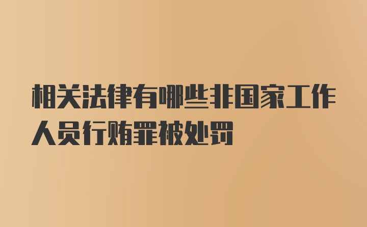 相关法律有哪些非国家工作人员行贿罪被处罚