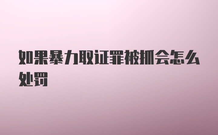 如果暴力取证罪被抓会怎么处罚