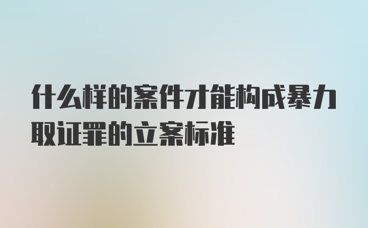 什么样的案件才能构成暴力取证罪的立案标准