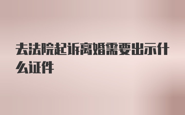 去法院起诉离婚需要出示什么证件