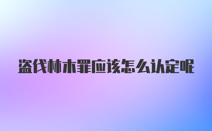 盗伐林木罪应该怎么认定呢