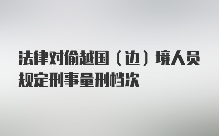 法律对偷越国（边）境人员规定刑事量刑档次