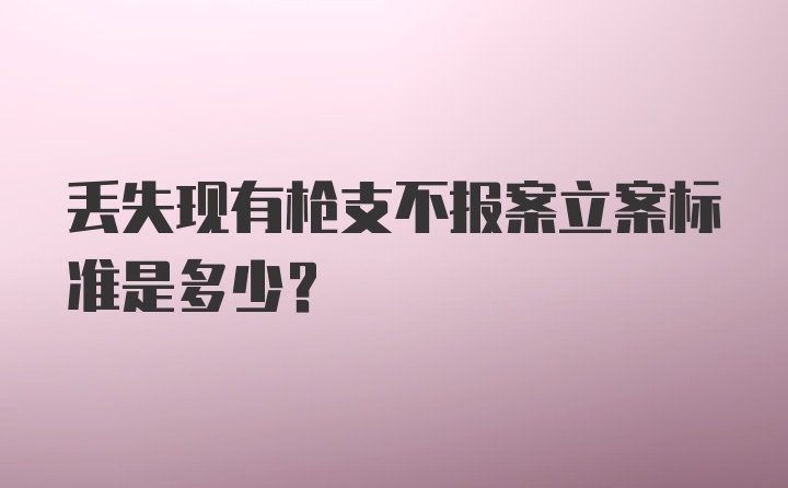 丢失现有枪支不报案立案标准是多少？