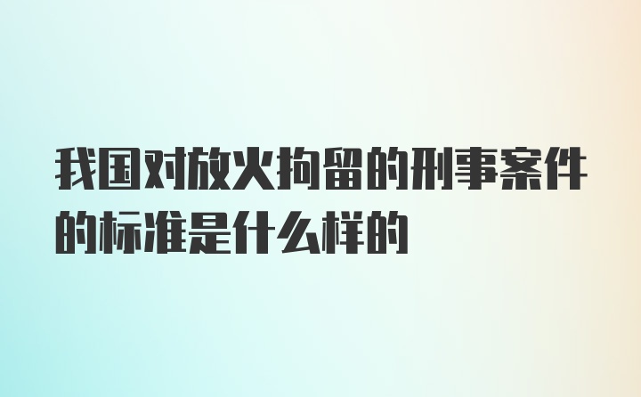 我国对放火拘留的刑事案件的标准是什么样的