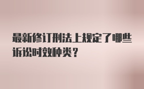 最新修订刑法上规定了哪些诉讼时效种类？