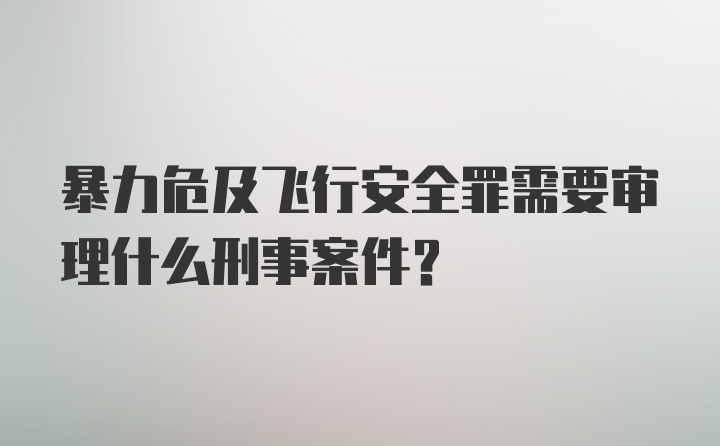 暴力危及飞行安全罪需要审理什么刑事案件？