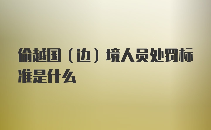 偷越国（边）境人员处罚标准是什么