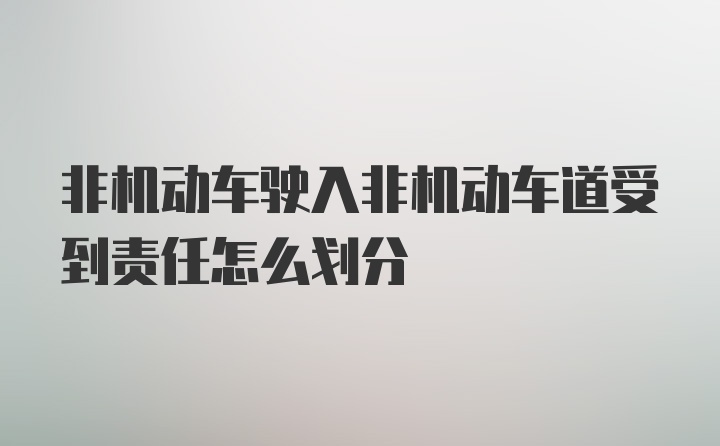 非机动车驶入非机动车道受到责任怎么划分