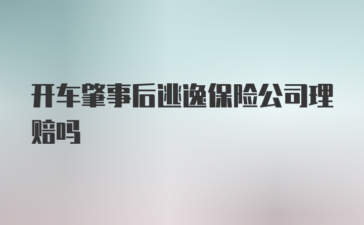 开车肇事后逃逸保险公司理赔吗