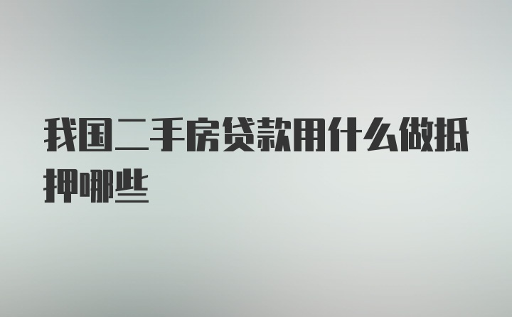 我国二手房贷款用什么做抵押哪些