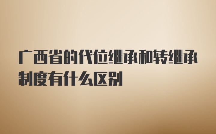 广西省的代位继承和转继承制度有什么区别
