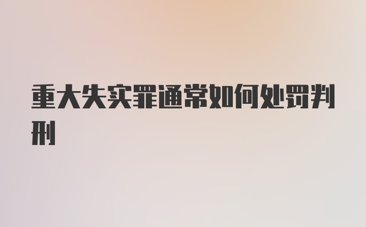 重大失实罪通常如何处罚判刑