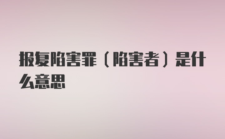 报复陷害罪（陷害者）是什么意思