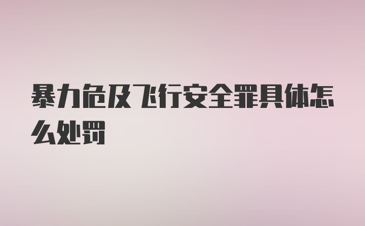 暴力危及飞行安全罪具体怎么处罚