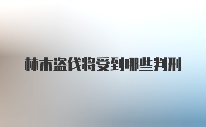 林木盗伐将受到哪些判刑