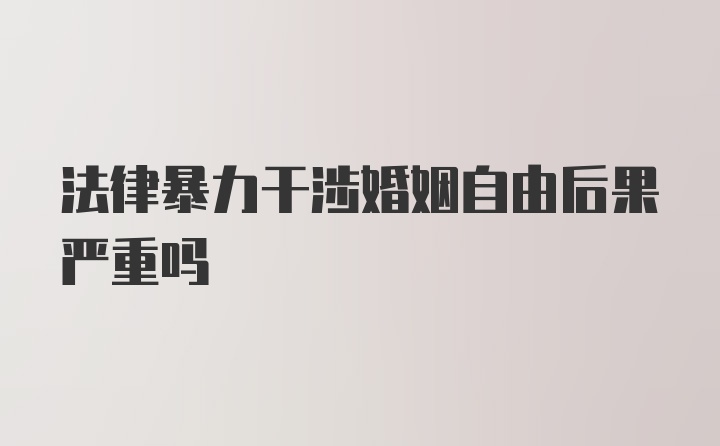 法律暴力干涉婚姻自由后果严重吗