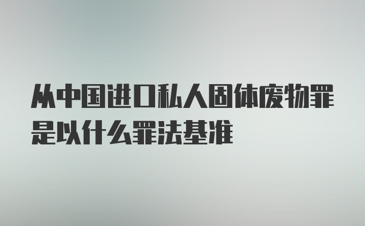 从中国进口私人固体废物罪是以什么罪法基准