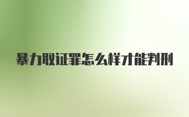 暴力取证罪怎么样才能判刑