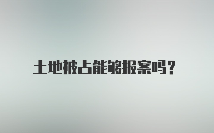 土地被占能够报案吗？