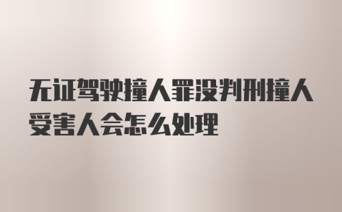 无证驾驶撞人罪没判刑撞人受害人会怎么处理