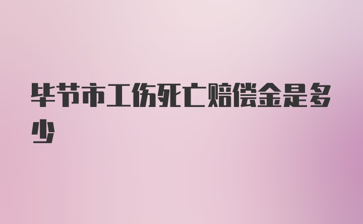 毕节市工伤死亡赔偿金是多少